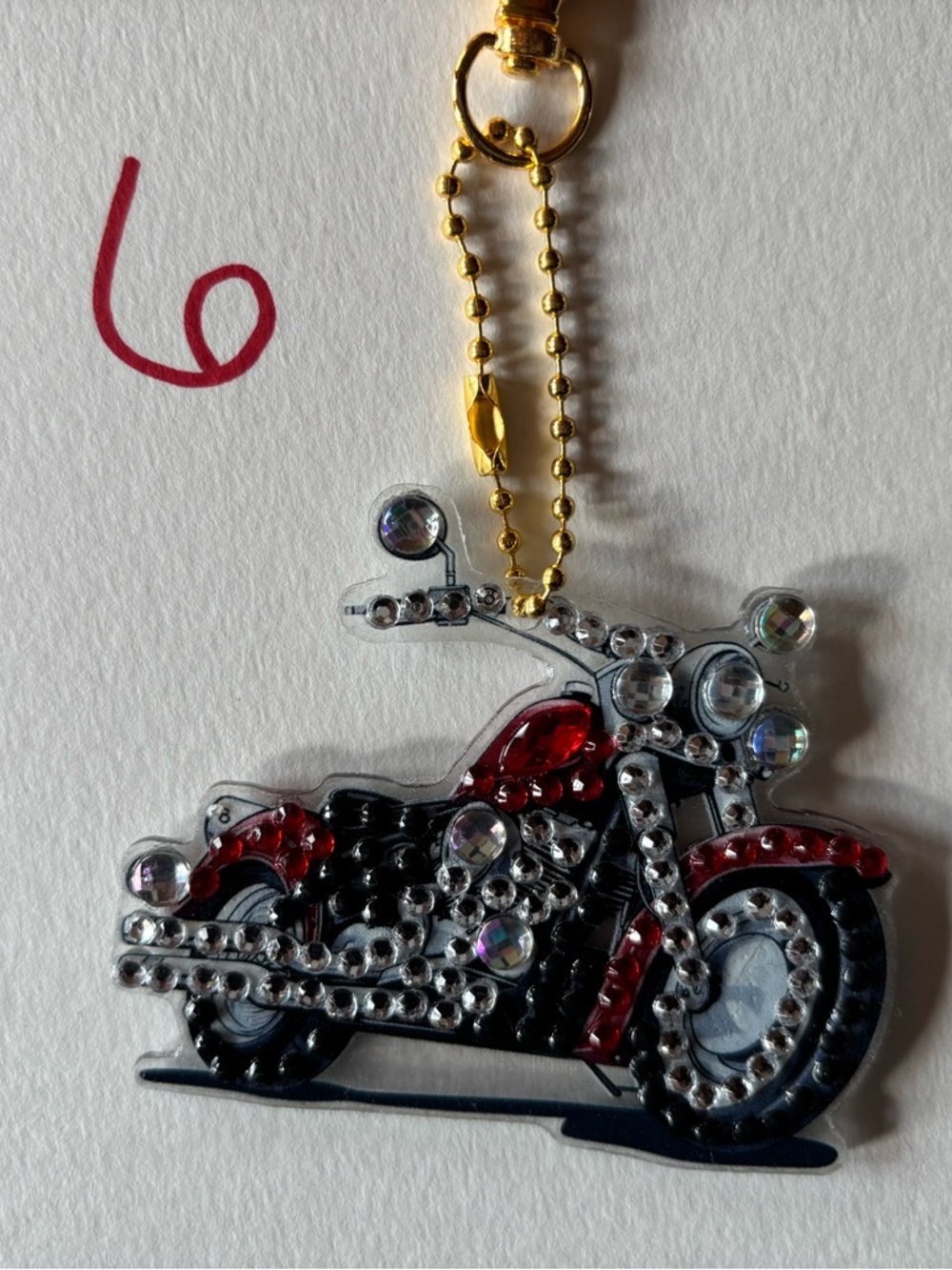 Rhinestone motorcycle keychains